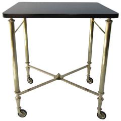 Brass and Wood Bar or Tea Cart