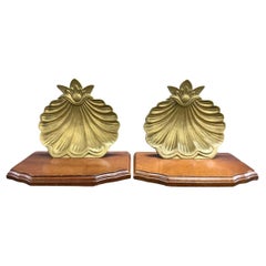 Pair of Brass Shell Motif Brackets