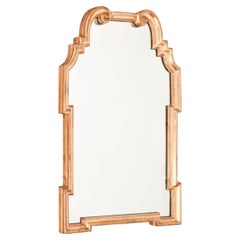 Hand Carved Gilt Arched Mirror With Scroll Detail