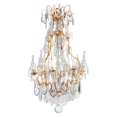 French Louis XV Gilt Bronze & Crystal 20 Arm Chandelier