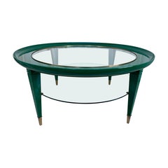 Vintage 1950's Italian Round Two-Tiered Cocktail Table