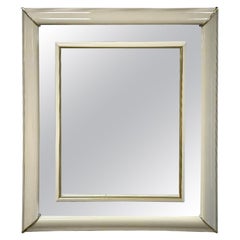 Espejo de Pared Estilo Karl Springer Moderno de Mitad de Siglo Marco Lacado Beige
