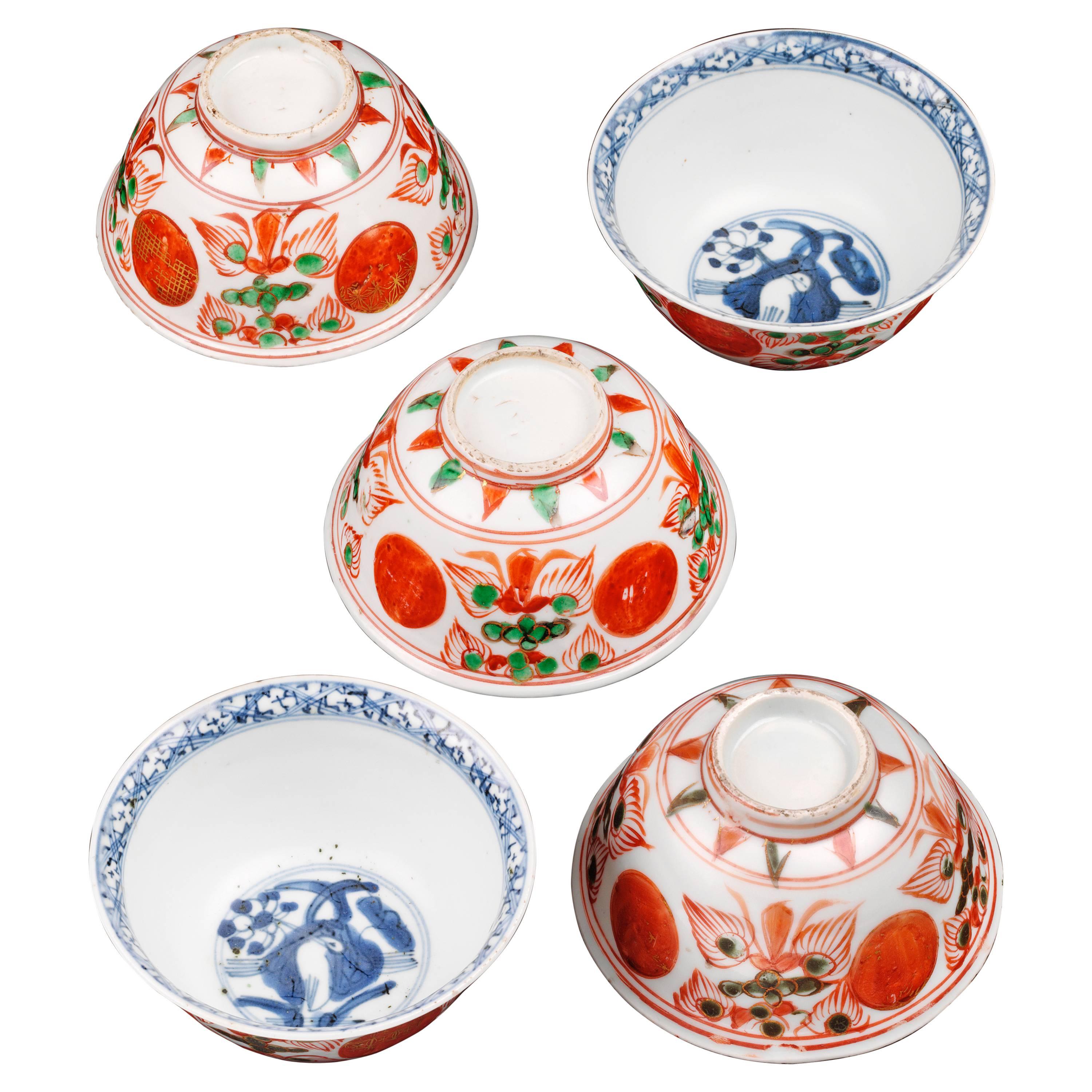 Five Bowls, circa 1540-1600, Ming Dynasty For Sale