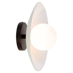 Applique murale Dish, par RESEARCH Lighting, noir, globe en verre de 5 po, modèle de plancher