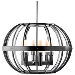 Antiqued Stainless Steel Terra Prima Outdoor Pendant Chandelier by Elisterno