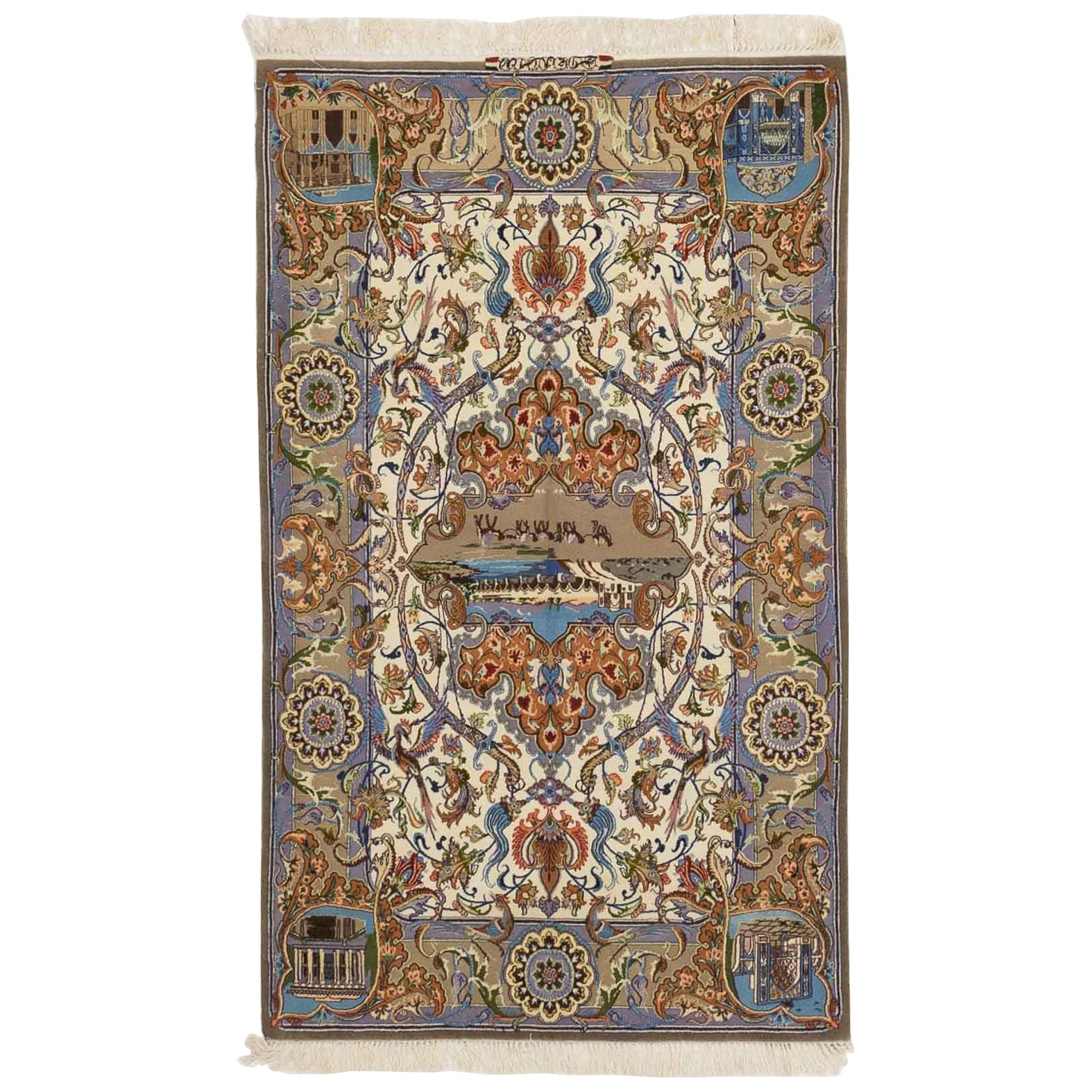 Persian Isfahan Area Rugs Circa 1990 - 15104