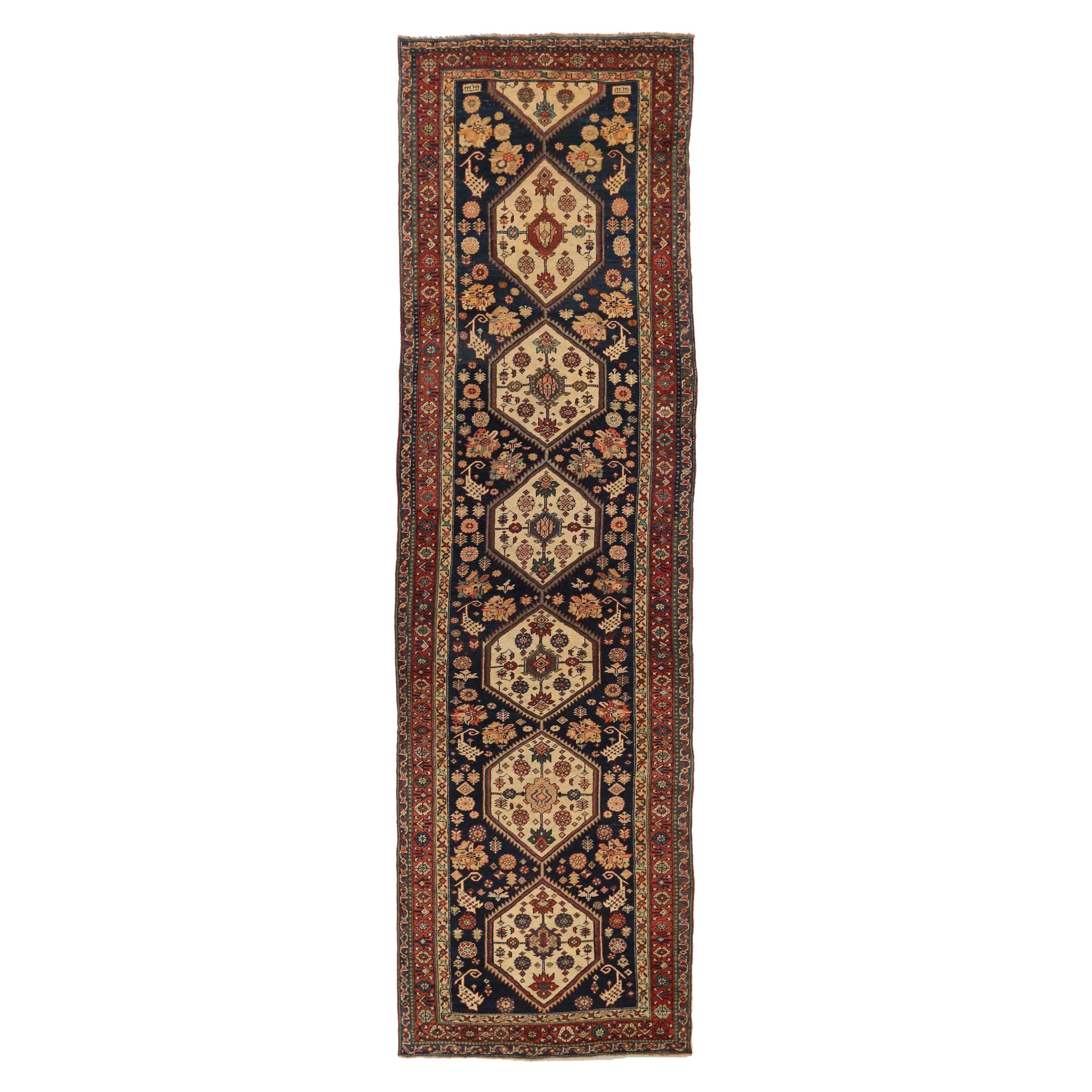 Persian Bijar Runner Rug - 52081