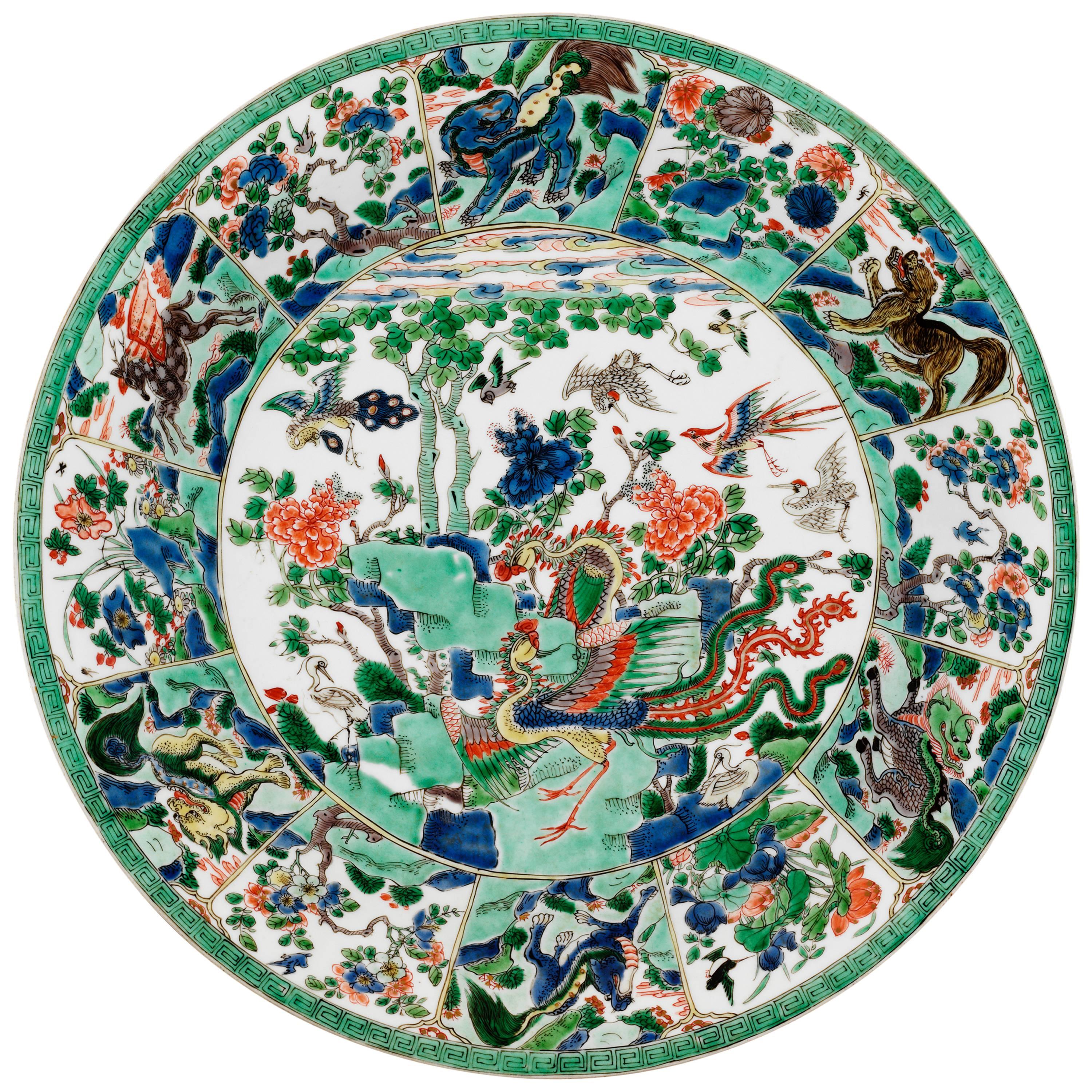Famille Verte Charger, 1662-1722, Kangxi For Sale