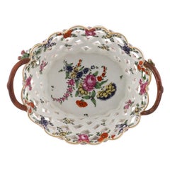 Cesta de porcelana Worcester de la primera época c1770