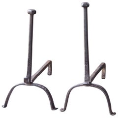 Andirons oder Feuerböcke aus der Gotik des 17.