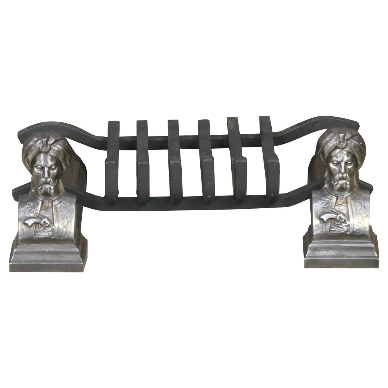 Grille à bûches de cheminée française d'époque Napoléon III, 19e siècle