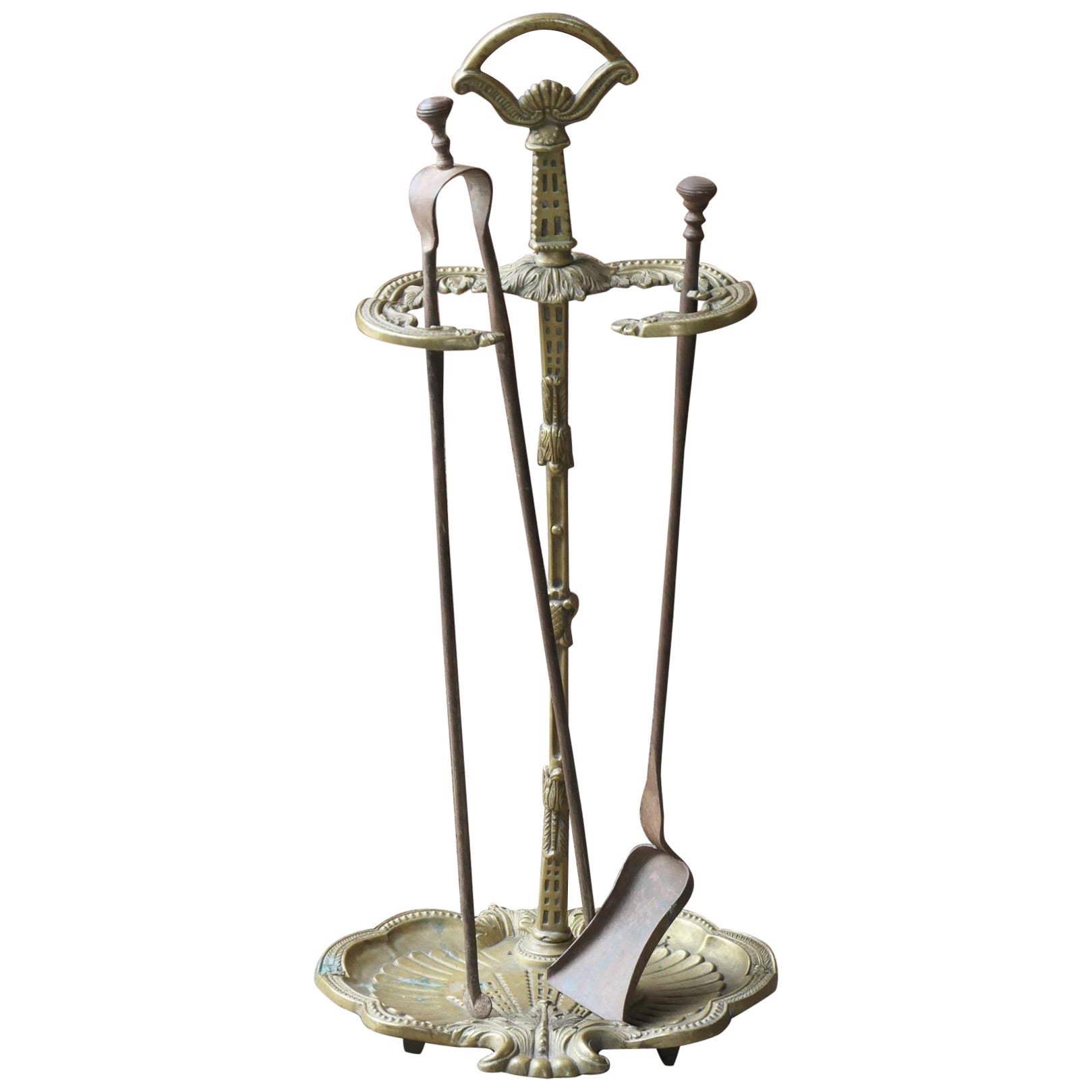 Early 20th Century French Napoleon III Style Fireplace Tool Set For Sale