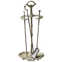 Ensemble d'outils de cheminée français du début du 20e siècle de style Napoléon III