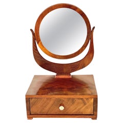 Antique 19th Century Vanity Mirror with Drawer