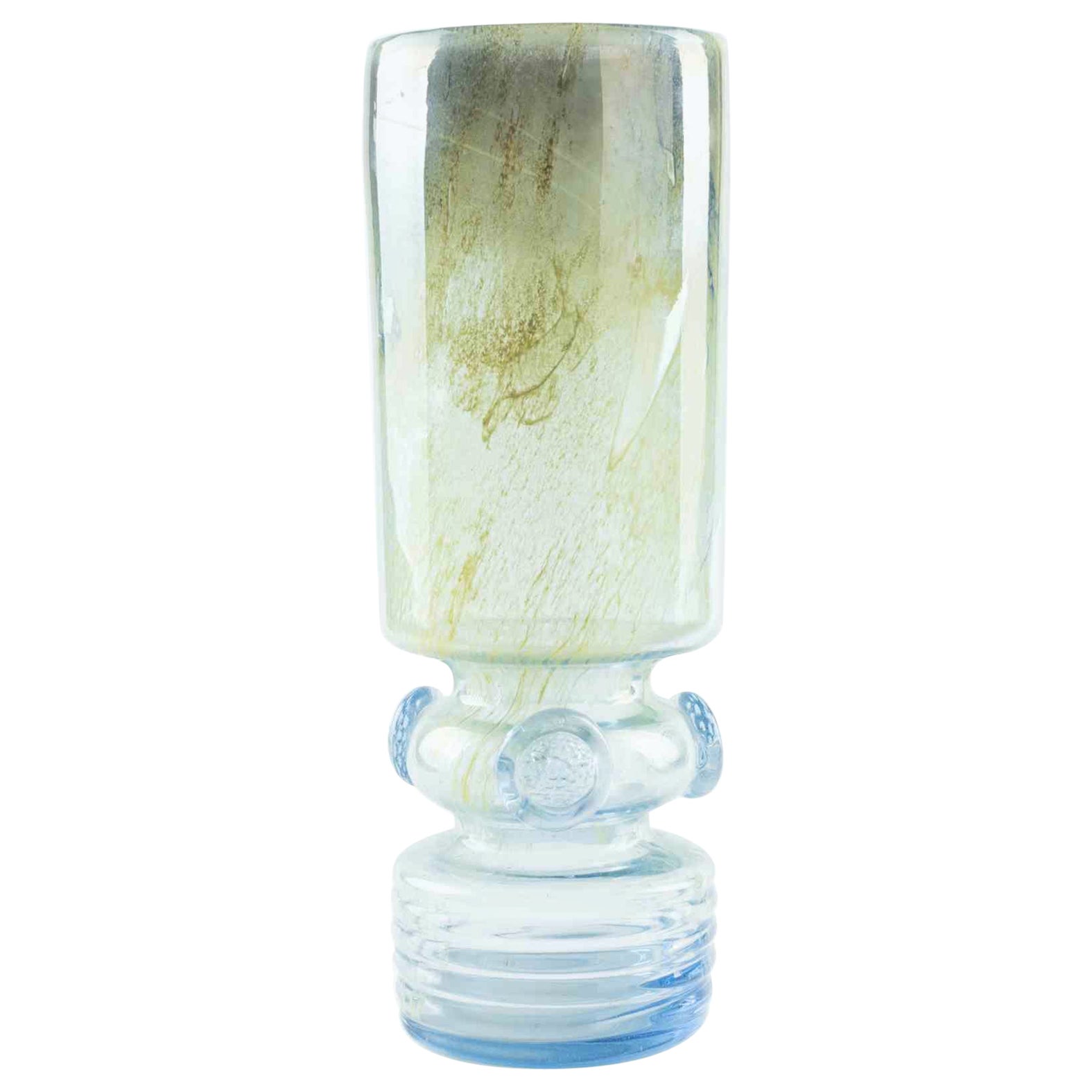 Art Glass Blue Vase, italy, 1970s