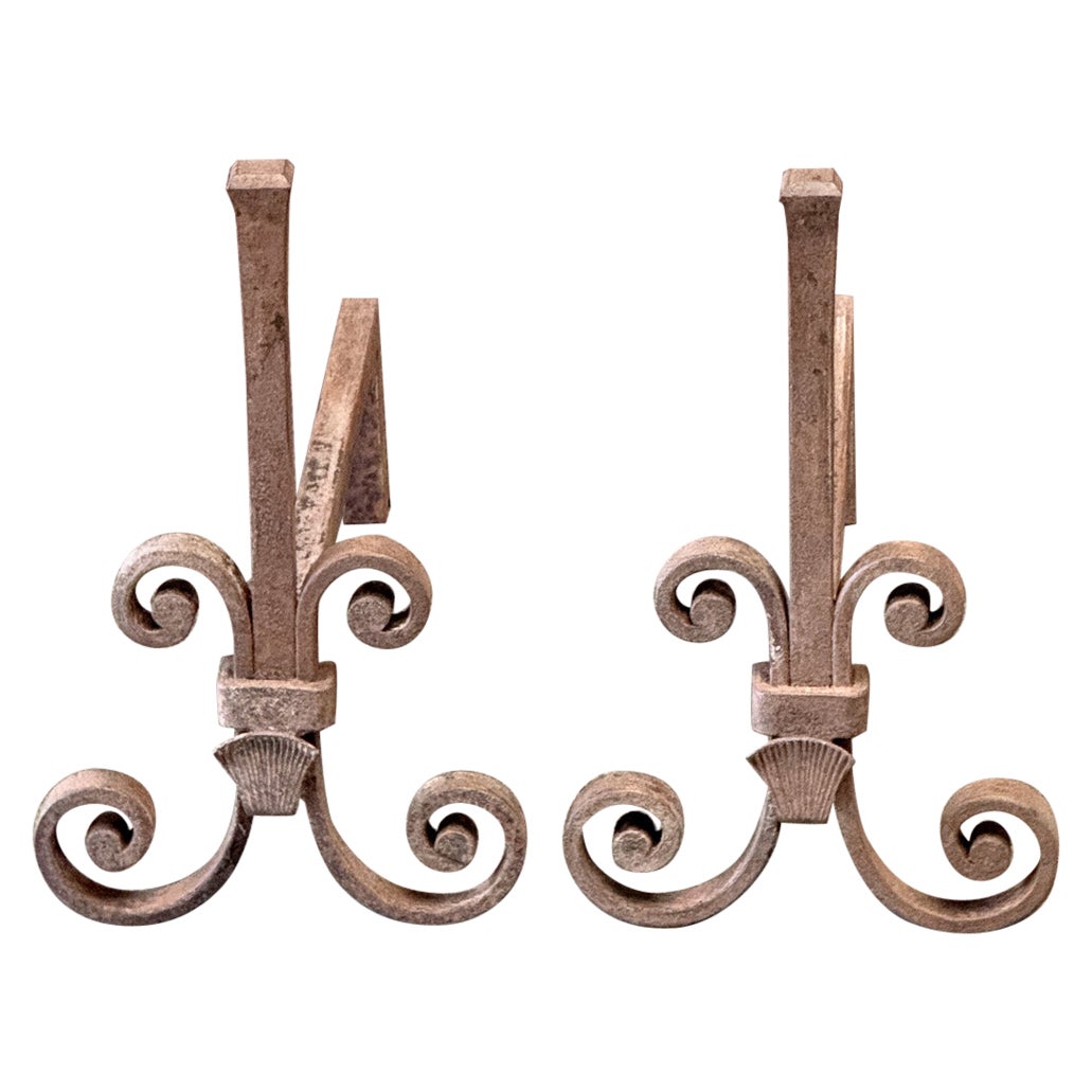 Andirons ou brûleurs de style Louis XV du 20e siècle en vente