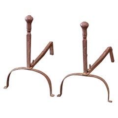 19th Century French Neoclassical Period Andirons or Firedogs