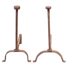 French Napoleon III Andirons or Firedogs, 19th Century