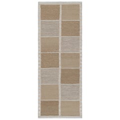 Rug & Kilim’s Scandinavian Style Runner Rug in Brown with Geometric Patterns