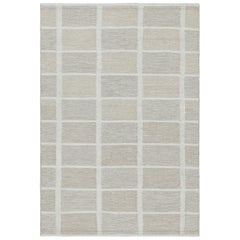 Rug & Kilim’s Scandinavian Style Rug in Taupe and Beige with Geometric Pattern