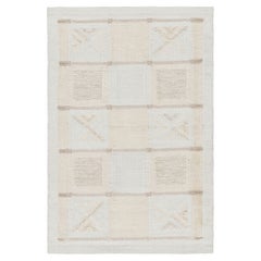 Alfombra de estilo escandinavo Rug & Kilim en crema blanco beige con dibujo geométrico