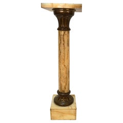 French 19th Century Onyx and Bronze Column Pedestal