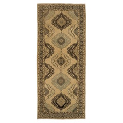 Handgefertigter türkischer Läufer für Flur, 5x11.7 Fuß, Vintage Küchenteppich in Beige, Vintage