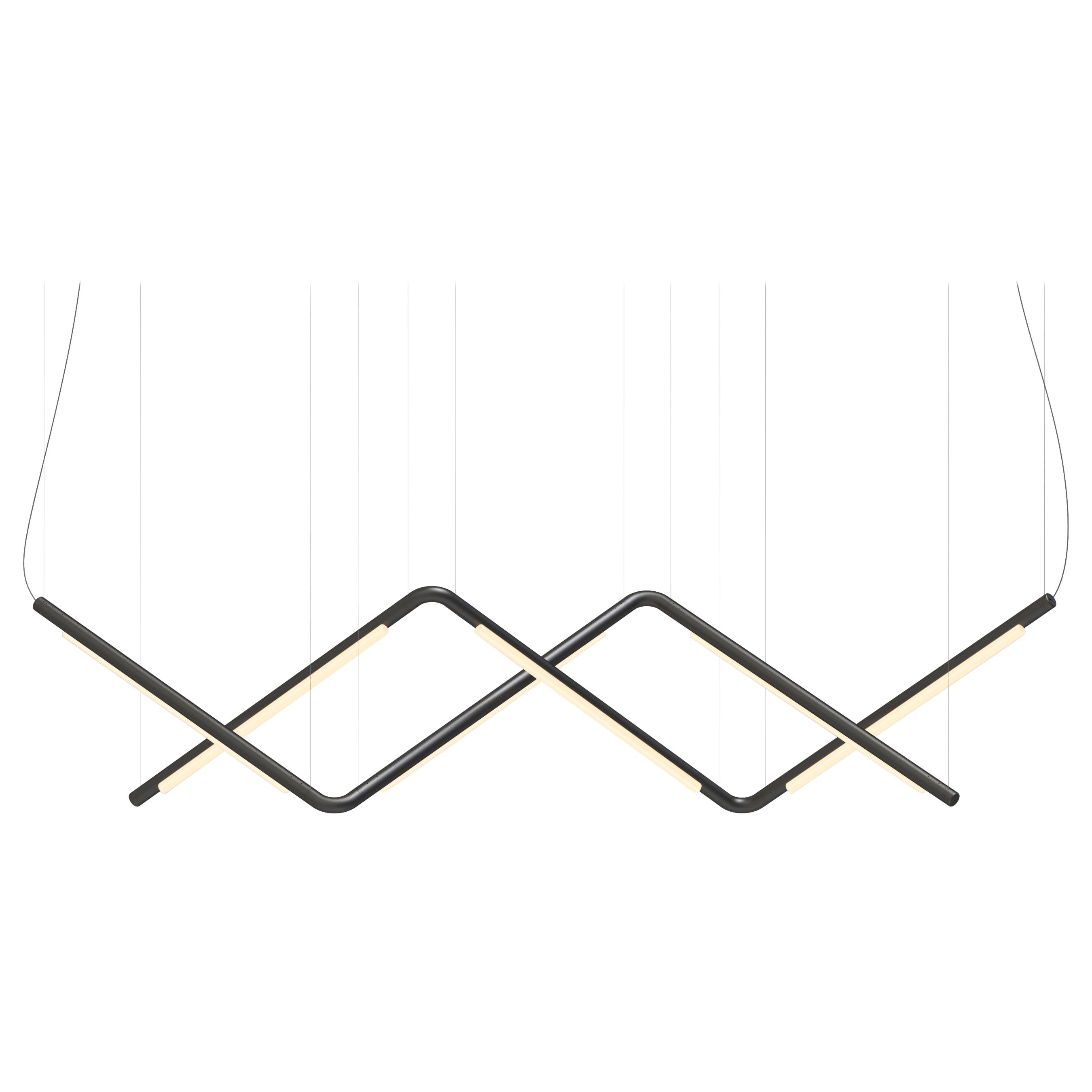 Lámpara de araña/colgante contemporánea 'Pipeline CM9-P' Negra de AND en venta