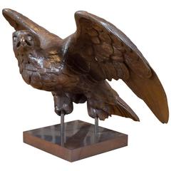 Antique Beautifully Carved Oak Eagle on Later Stand, German, circa 1870
