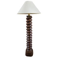 French Walnut Wine Press circa 1870, Mounted as a Floor Lamp