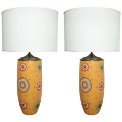 Unusual Pair of Portuguese Table Lamps