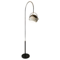 Arc Lucite Acrylic Chrome Floor Lamp