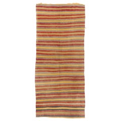 Handgewebter türkischer Kilim-Läufer aus den 1970er Jahren, 4x9.3 ft, bunter Flachgewebe-Teppich, alle Wolle