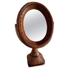 Wicker table mirror