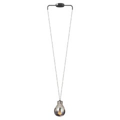 Lampada a sospensione in vetro metallizzato MMM Rain Fumè di MM Lampadari