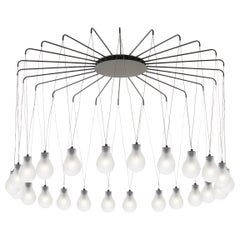 Lampada a sospensione in vetro smerigliato MMM Rain 24 di MM Lampadari