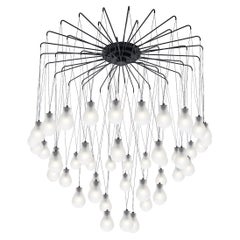 Lampada a sospensione in vetro smerigliato MMM Rain 45 di MM Lampadari