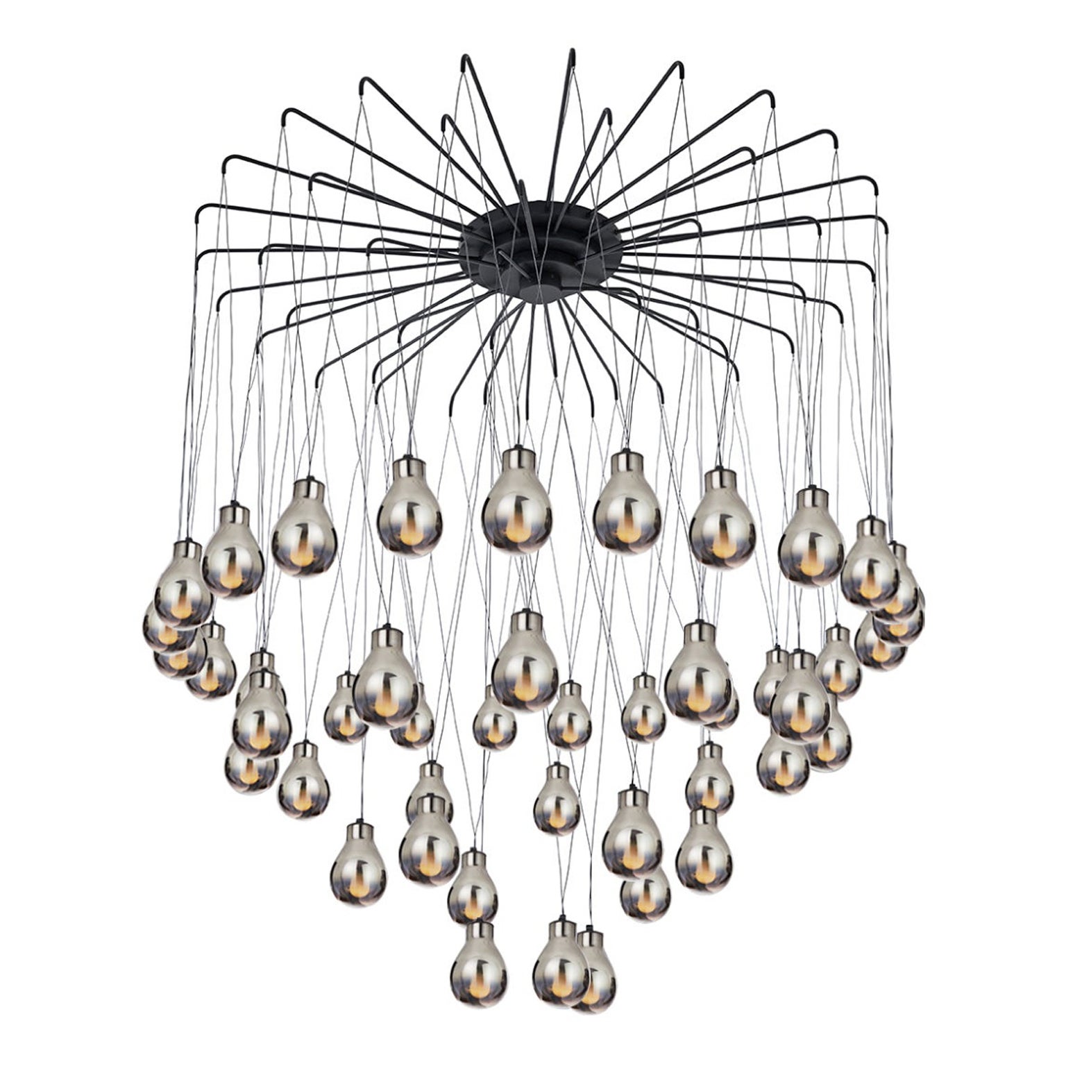 MMM Rain 45 Fumè Lámpara Colgante de Cristal Metálico by MM Lampadari