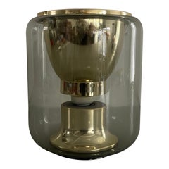 Glass and Gold Metal Ceiling Lamp by Erco, 1960s, Germany