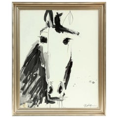 Painting by Jenna Snyder-Phillips, Horse Drawing, Black and White, No Frame