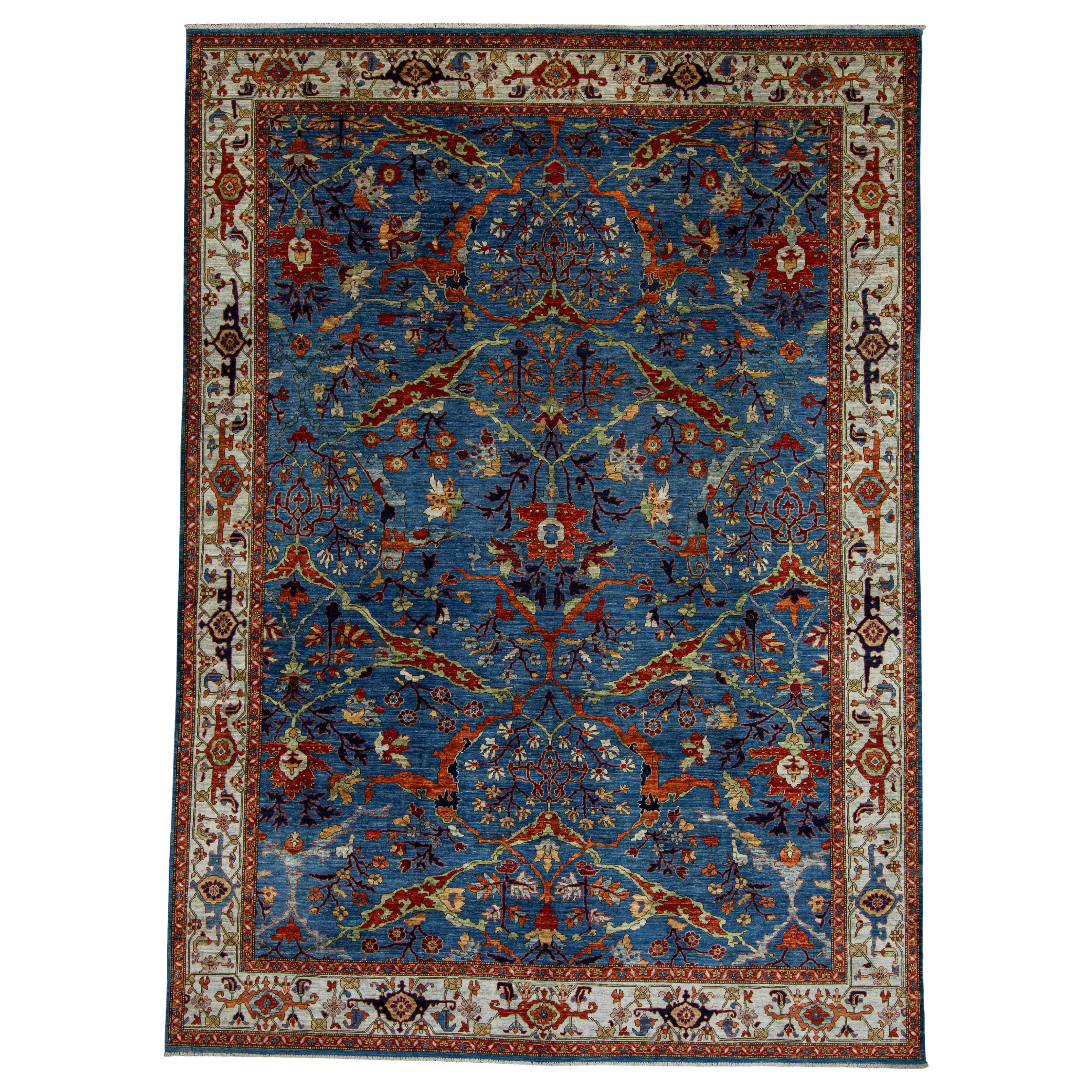 Oriental Hand Knotted Rug 10' x 14'2" For Sale