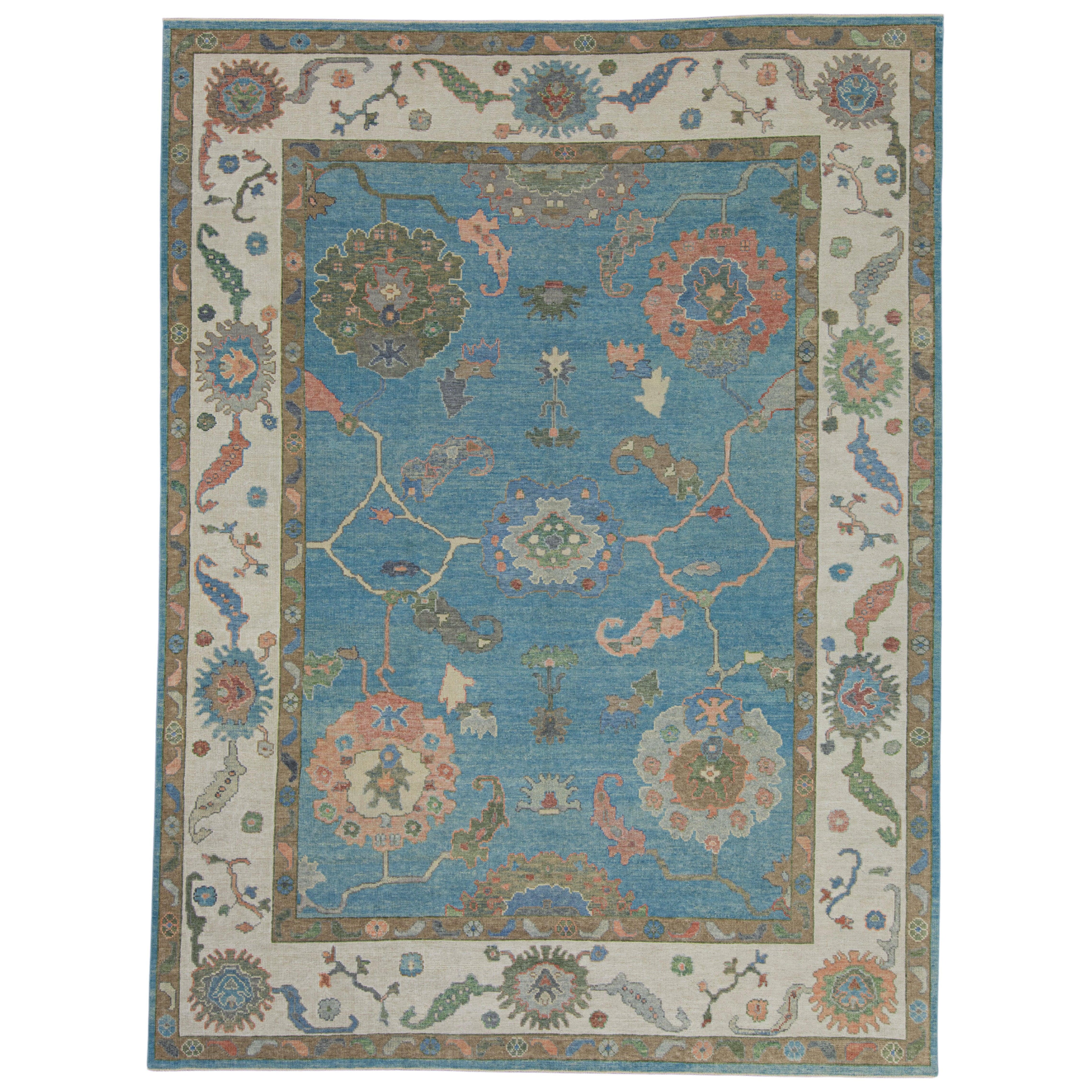 Turkish Oushak Rug 9'8" x 12' For Sale