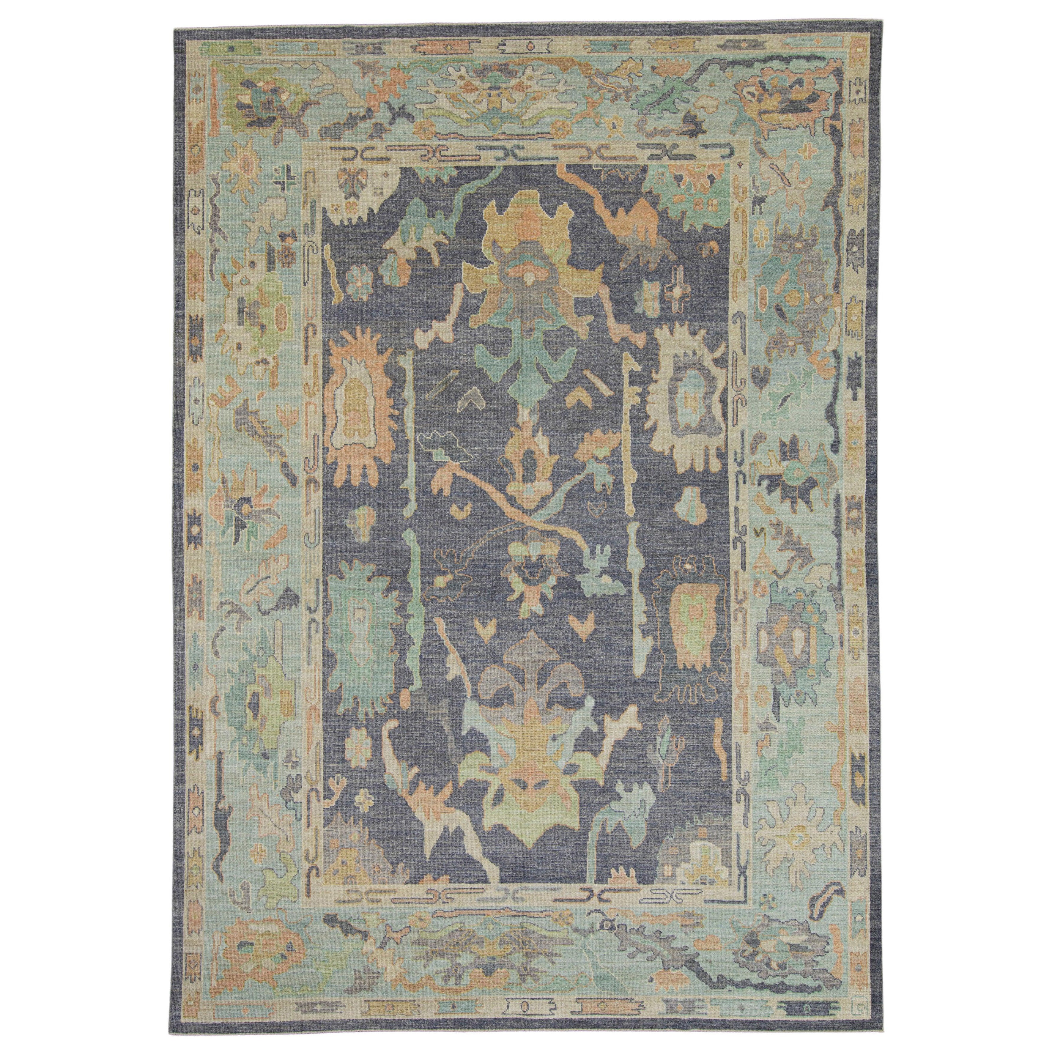 Turkish Oushak Rug 9'1" x 12'11"