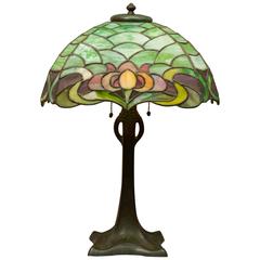 Antique Leaded Glass Table Lamp by Duffner & Kimberly