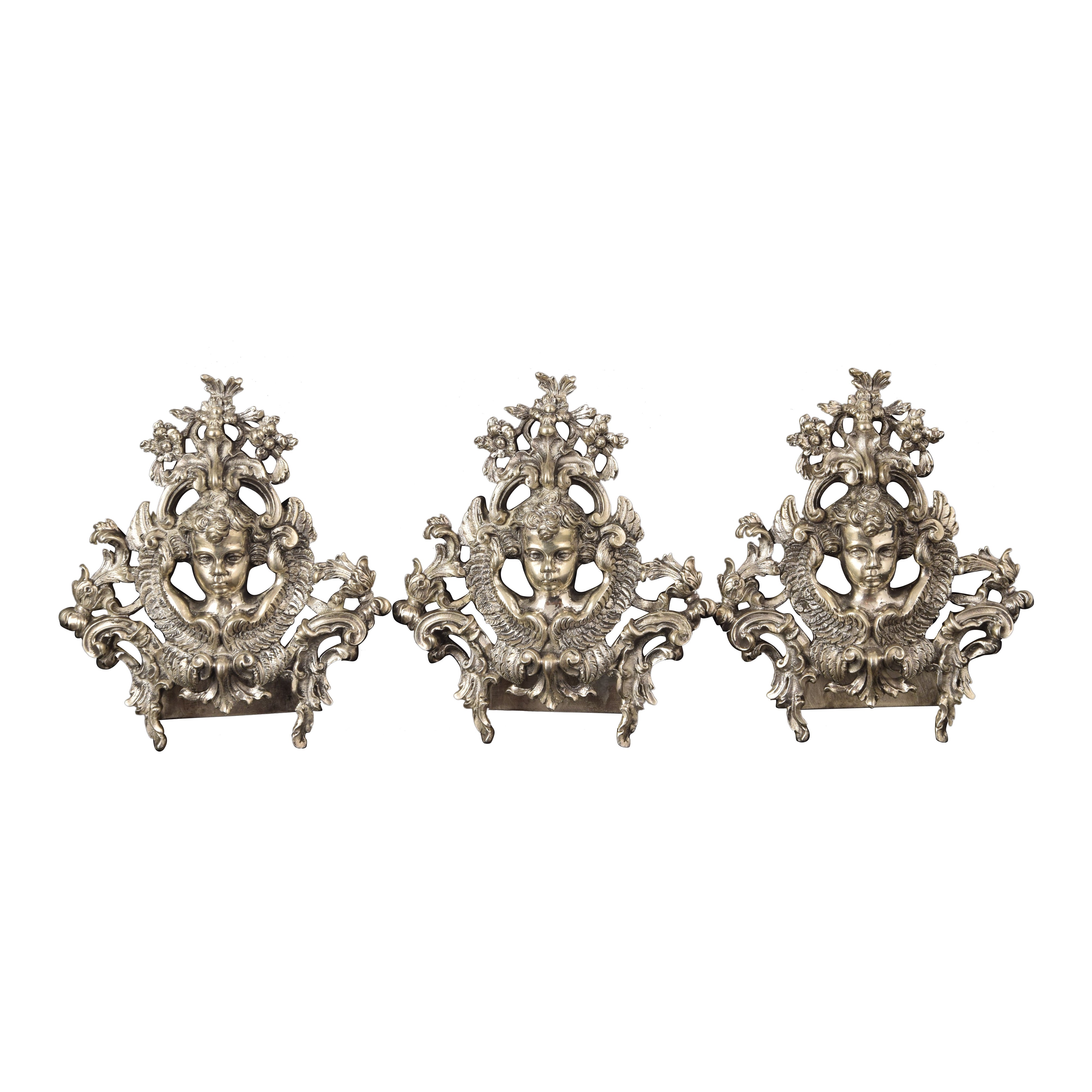 Three cross finials. Silver in its colour. 20th century, following 18th century