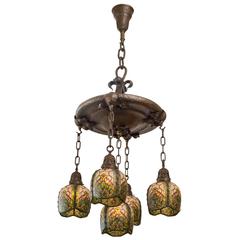 Five-Arm Arts and Crafts Chandelier by the John Morgan Company, New York