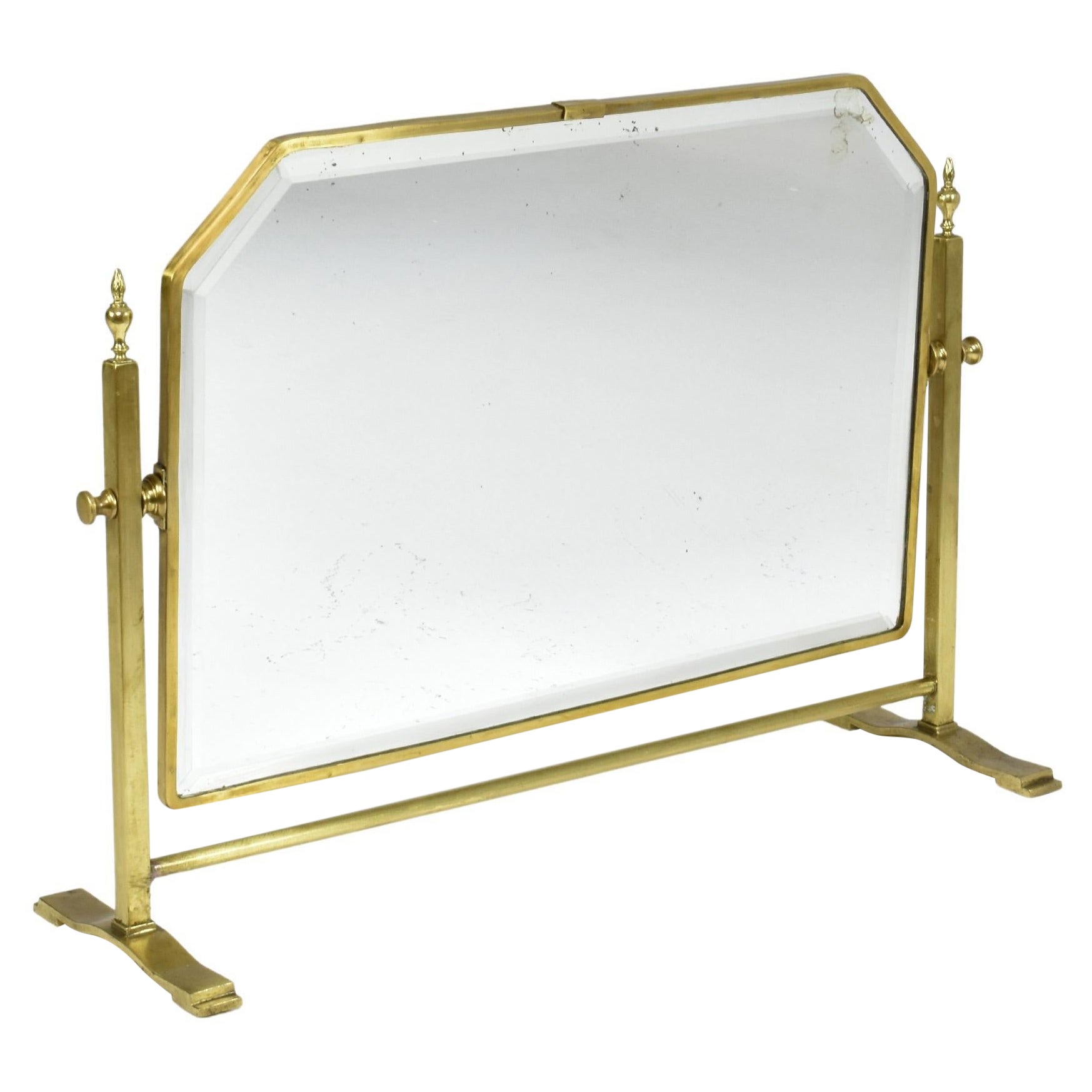 Miroir de table en laiton français avec cadre réglable, vers 1930