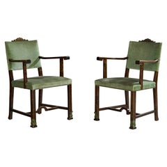 Diseñador sueco, sillones, abedul, terciopelo, Suecia, años 30