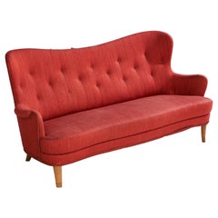 Schwedische Designerin, Sofa, Holz, Stoff, Schweden, 1940er Jahre