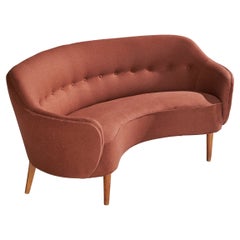 Canapé de designer danois, tissu, Wood, Danemark, années 1950